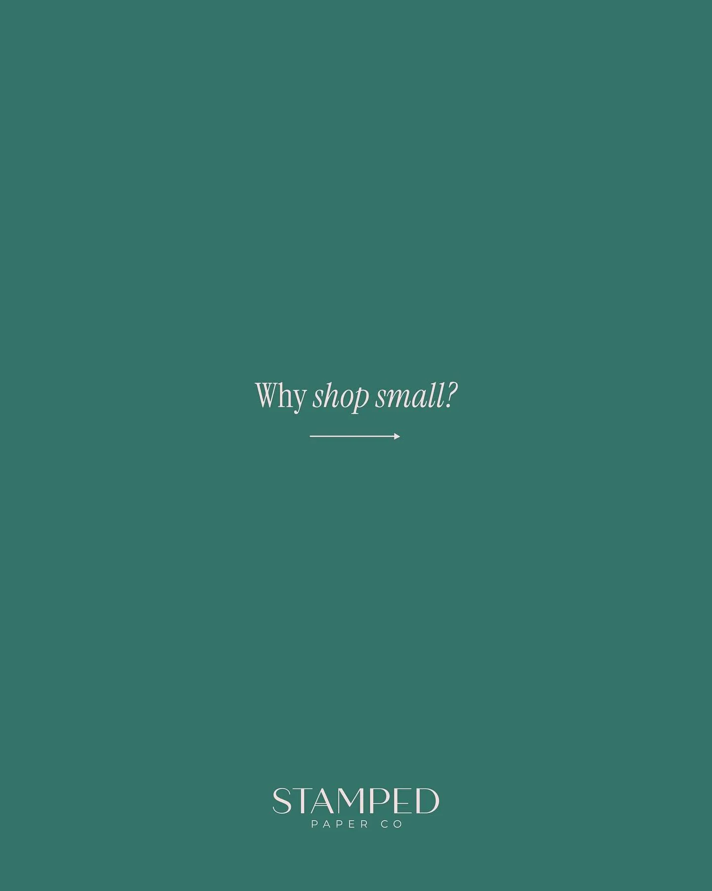 Small Business Saturday means the world to us. Every order, every project, every review, like, share and comment matters. Thank you for choosing Stamped Paper Co. 💚💕 Here&rsquo;s to celebrating creativity, community, and all the small businesses ma