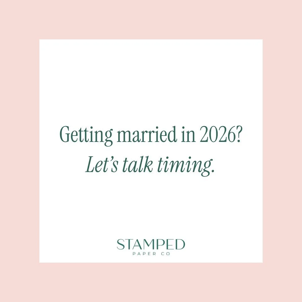 Planning a 2026 wedding? 💍
Now is the perfect time to start thinking about your paper timeline. From summer to winter weddings, a little planning goes a long way in creating something truly special. 

Save this for later and reach out when you&rsquo