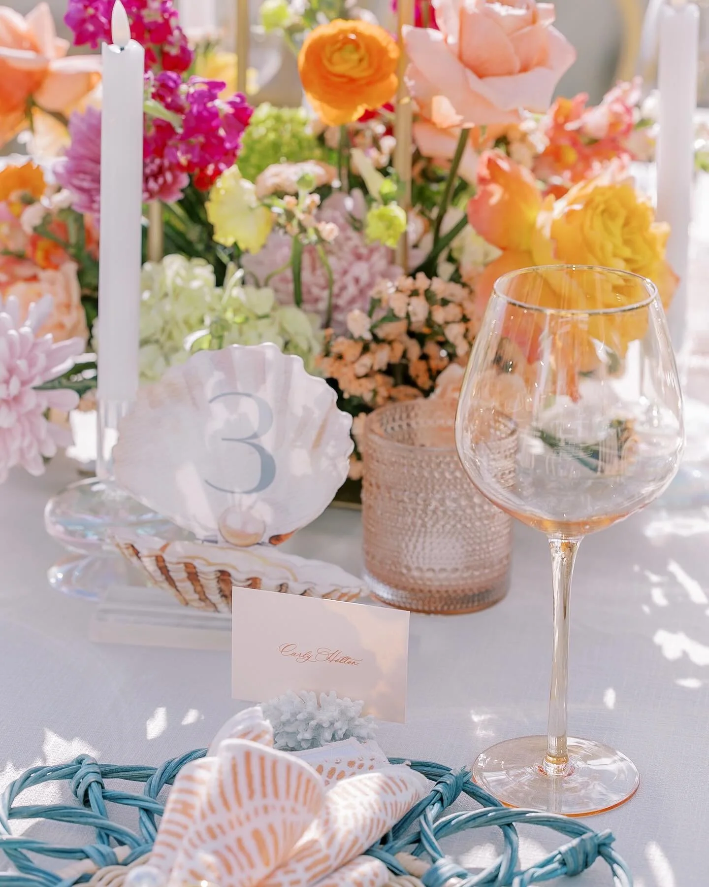 While an unexpected hurricane once shifted Carly and Dave&rsquo;s wedding plans, we were delighted to celebrate them once more&mdash;this time as they prepare to welcome their little one. A palette of coral and sea greens, paired with sculptural shel