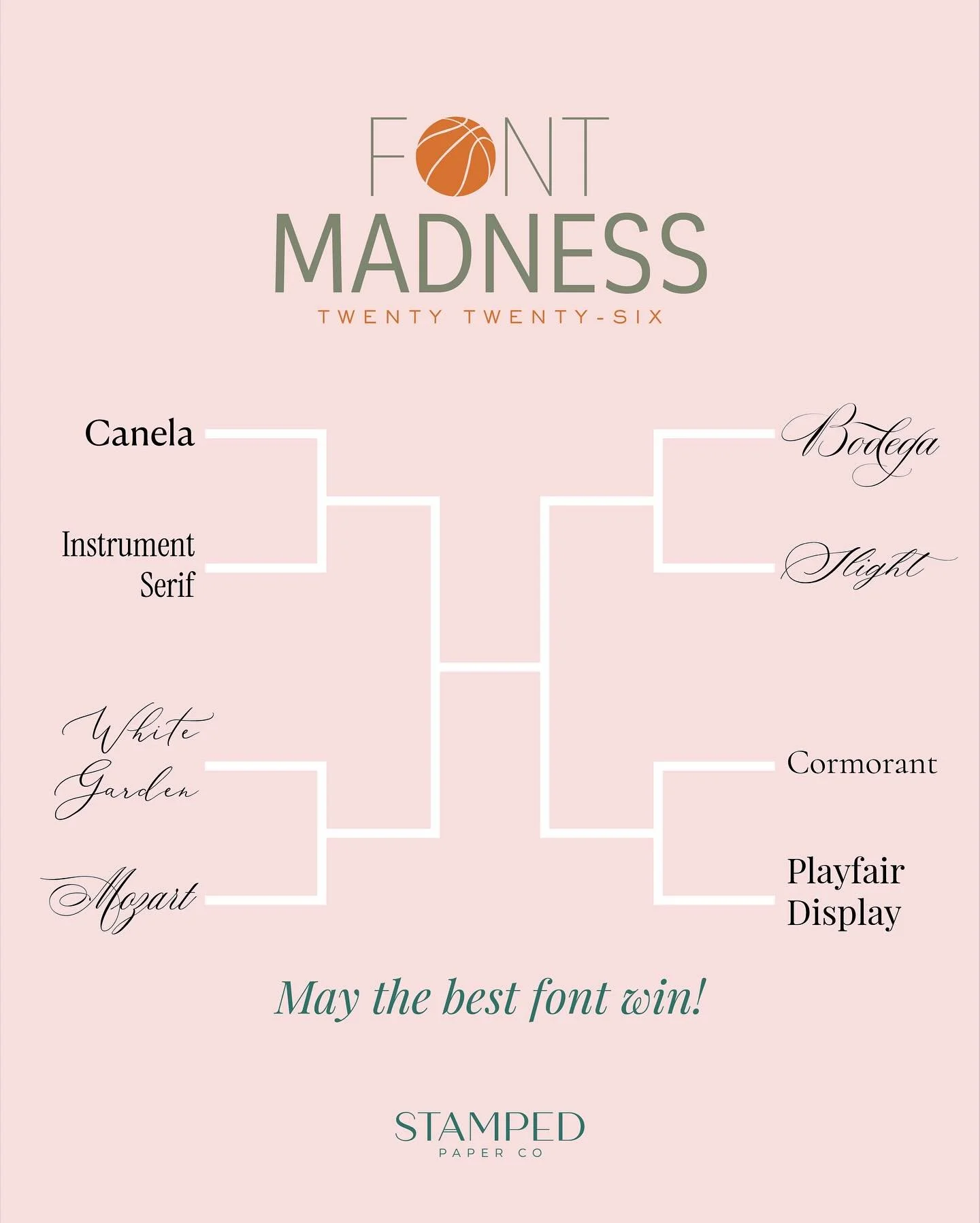 Coming Thursday&hellip; SPC Font Madness! 🏀💌
We&rsquo;re putting our favorite fonts head-to-head. 
Each day, you vote.
One font moves on.
At the end, we crown a winner.
Happy voting. May the best font win!