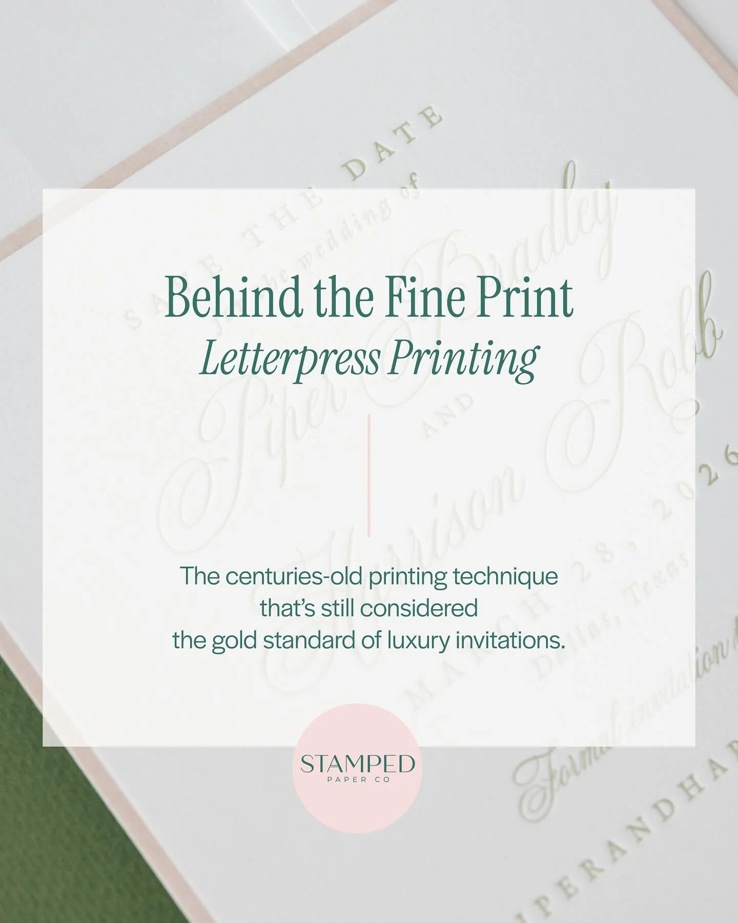 Letterpress Love. 💌 In today&rsquo;s Behind the Fine Print, we&rsquo;re sharing the story of one of our favorite printing methods: lovely letterpress. Swipe through to learn more about this timeless technique. #letterpress #letterpressinvitations #e