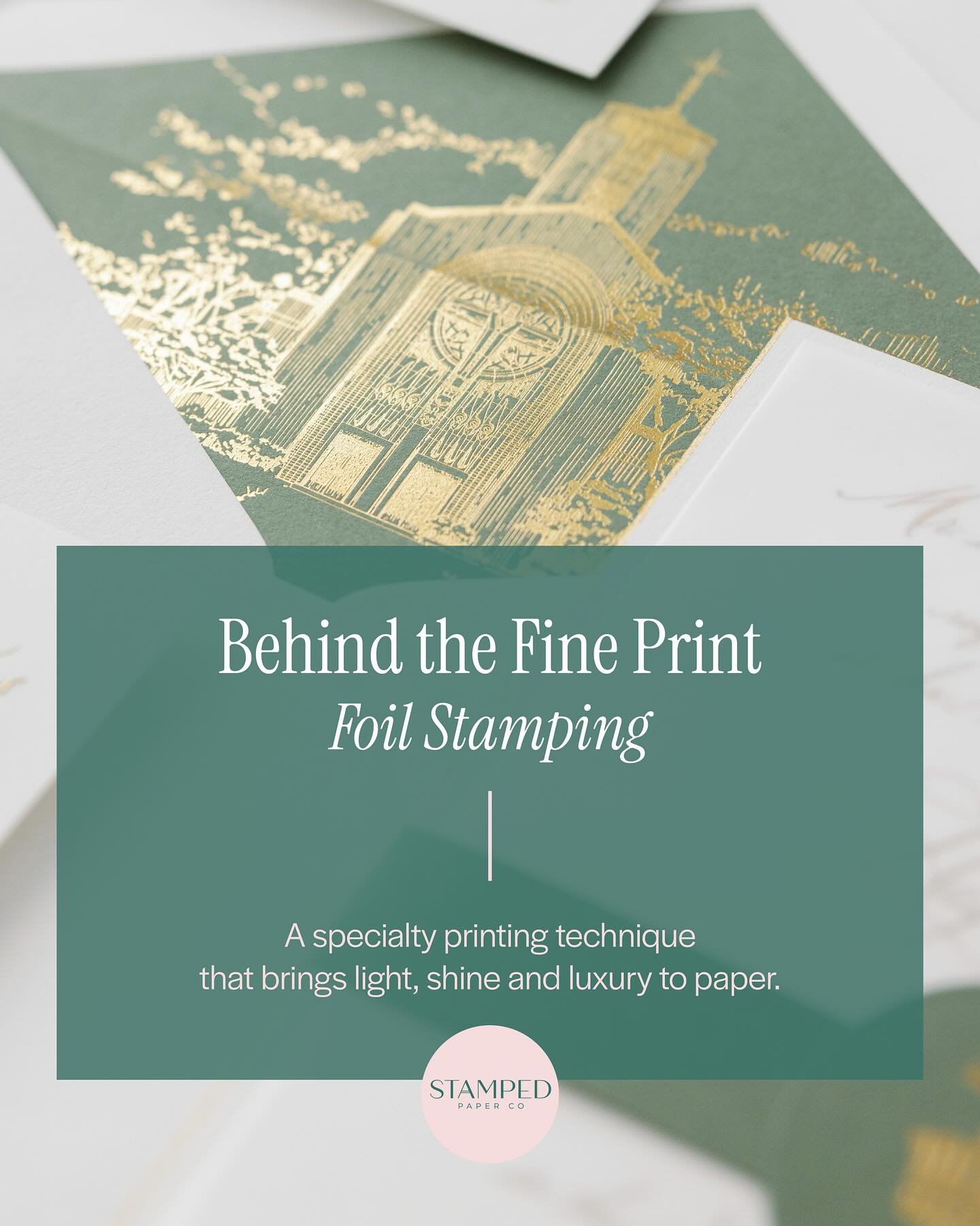 Fab foil! ✨ In today&rsquo;s Behind the Fine Print, we&rsquo;re talking about foil stamping. Swipe through to learn about this glamorous printing technique!