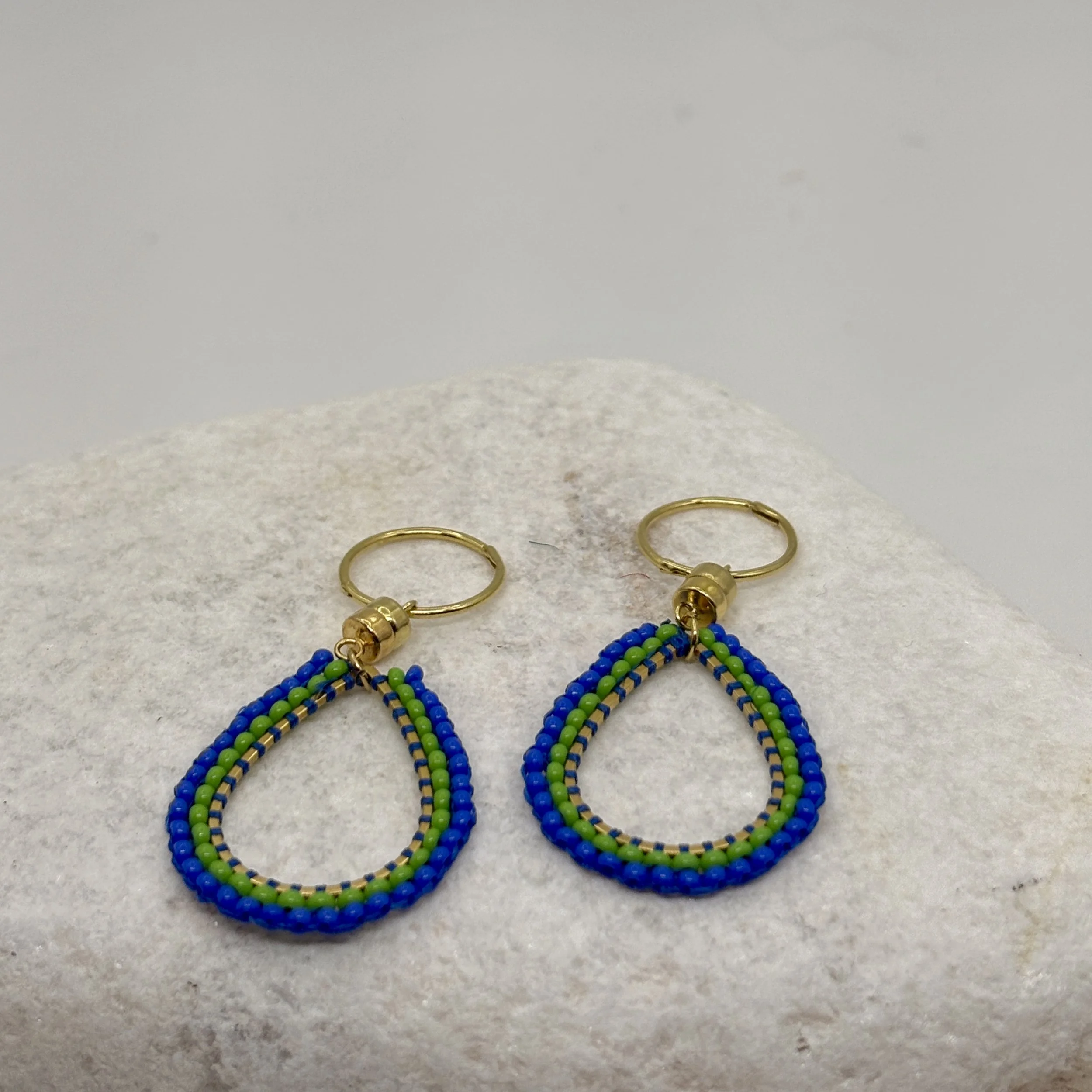 Teardrop bud green and pale blue