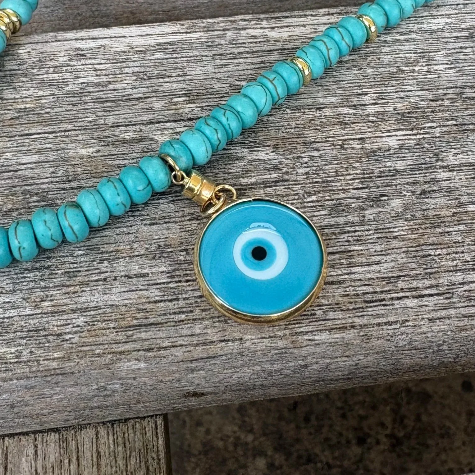 Turquoise Murano Glass evil eye