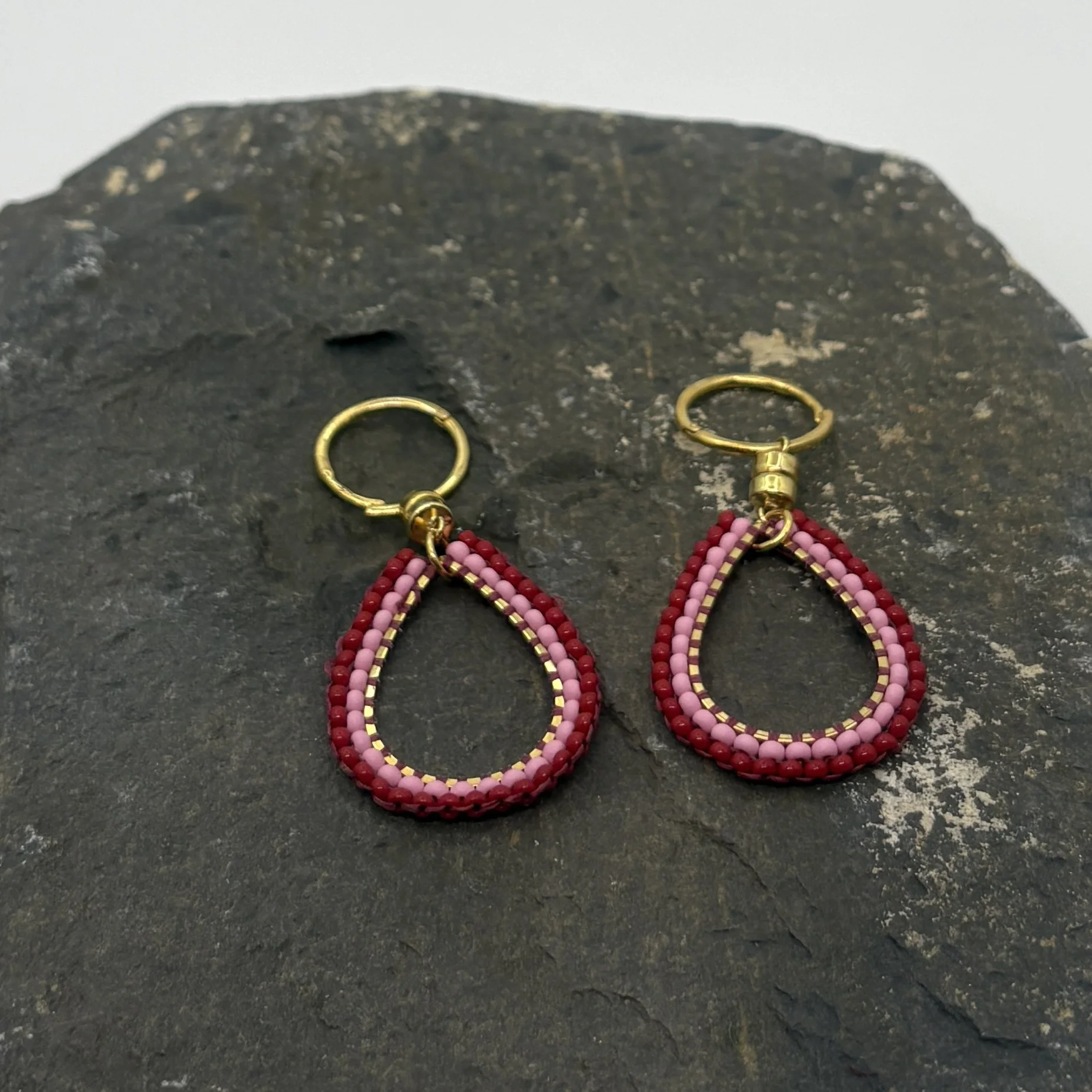 Teardrop pink and dark red