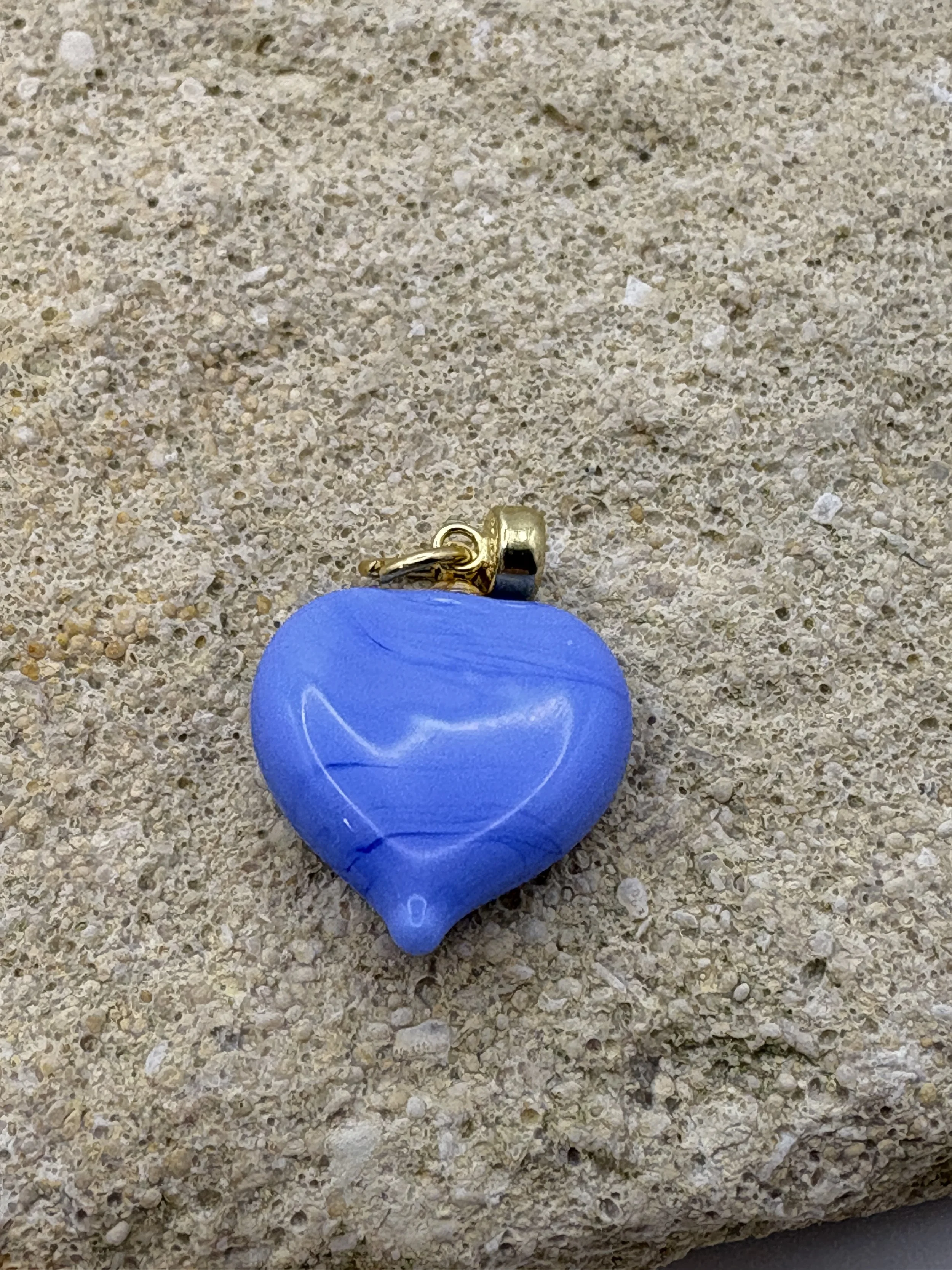 Cornflower blue heart charm