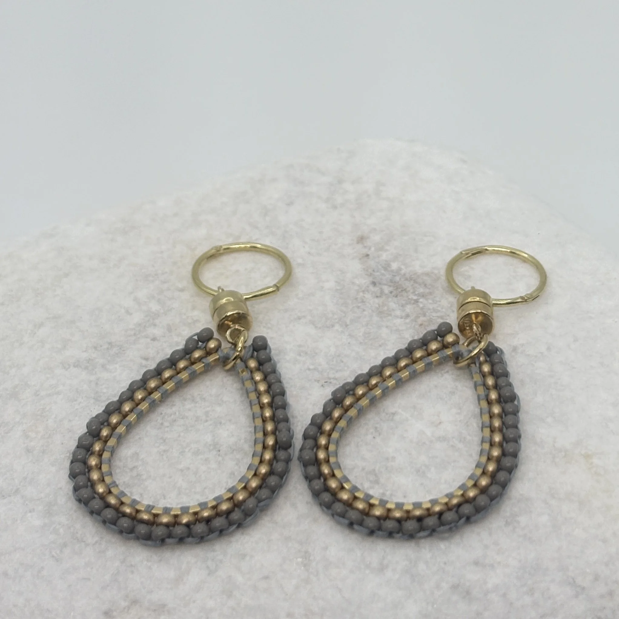 Teardrop gold and grey