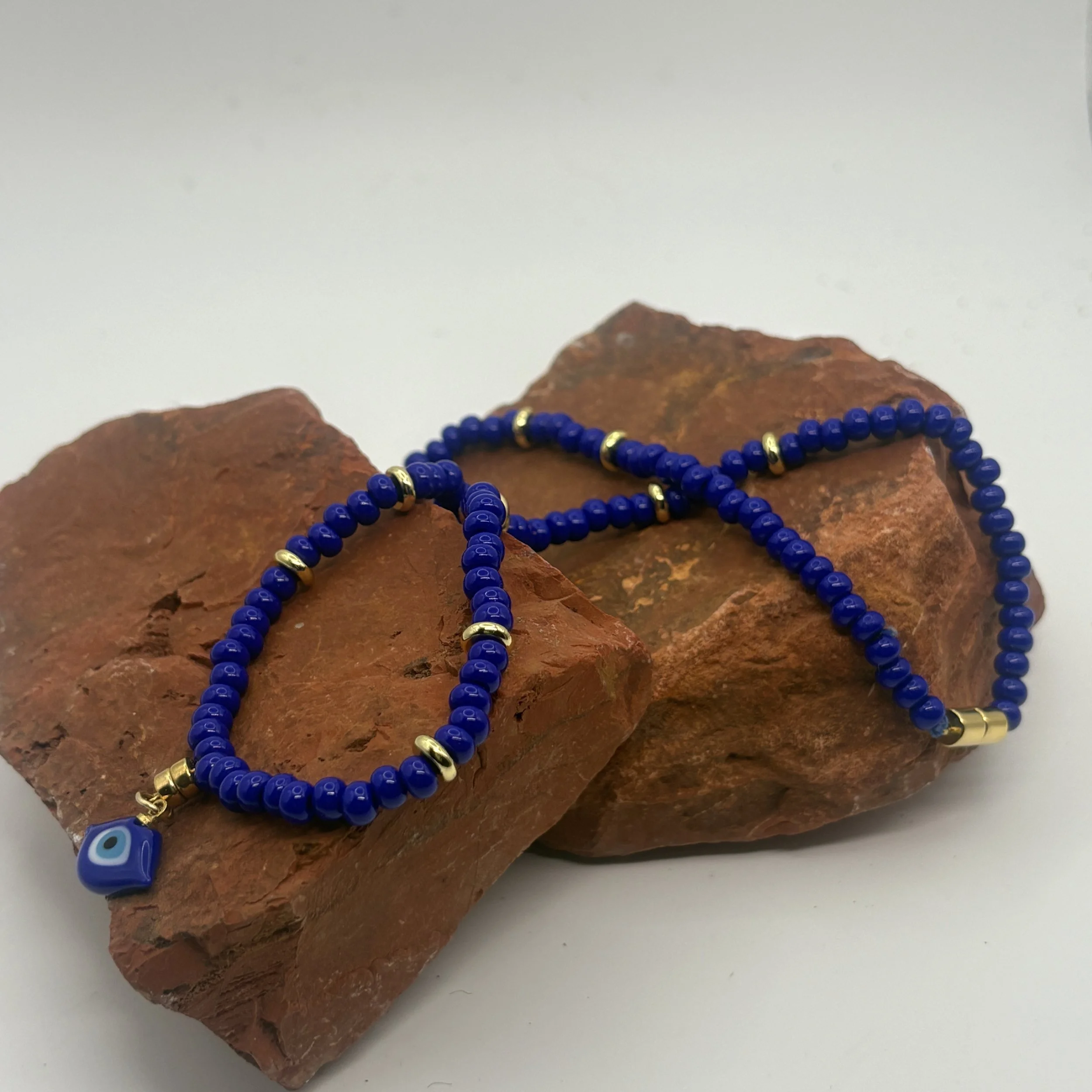 True blue and gold necklace