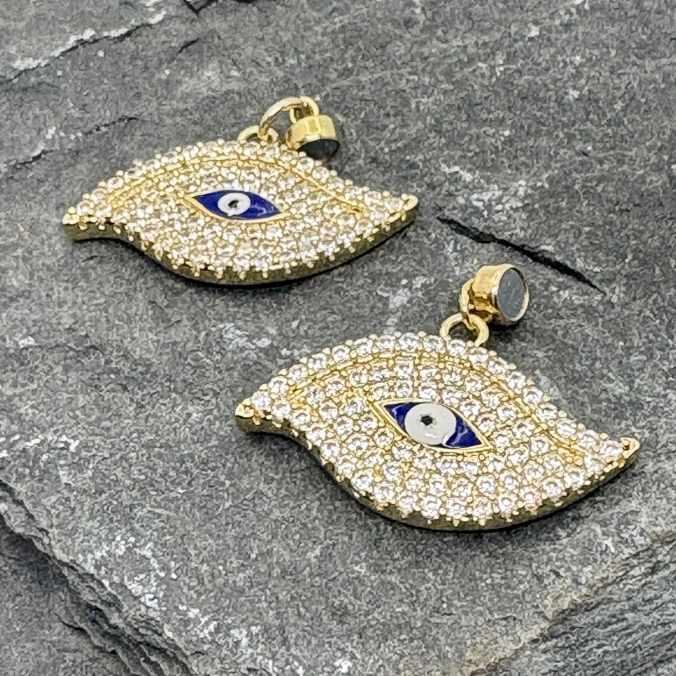 Zirconia and Gold Eye charm