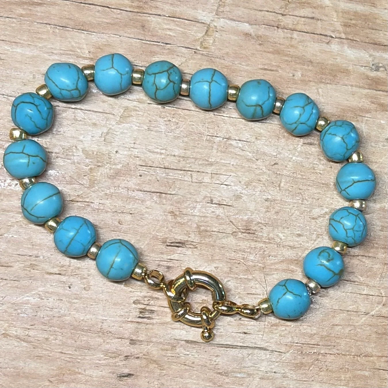Turquoise bolt clasp bracelet