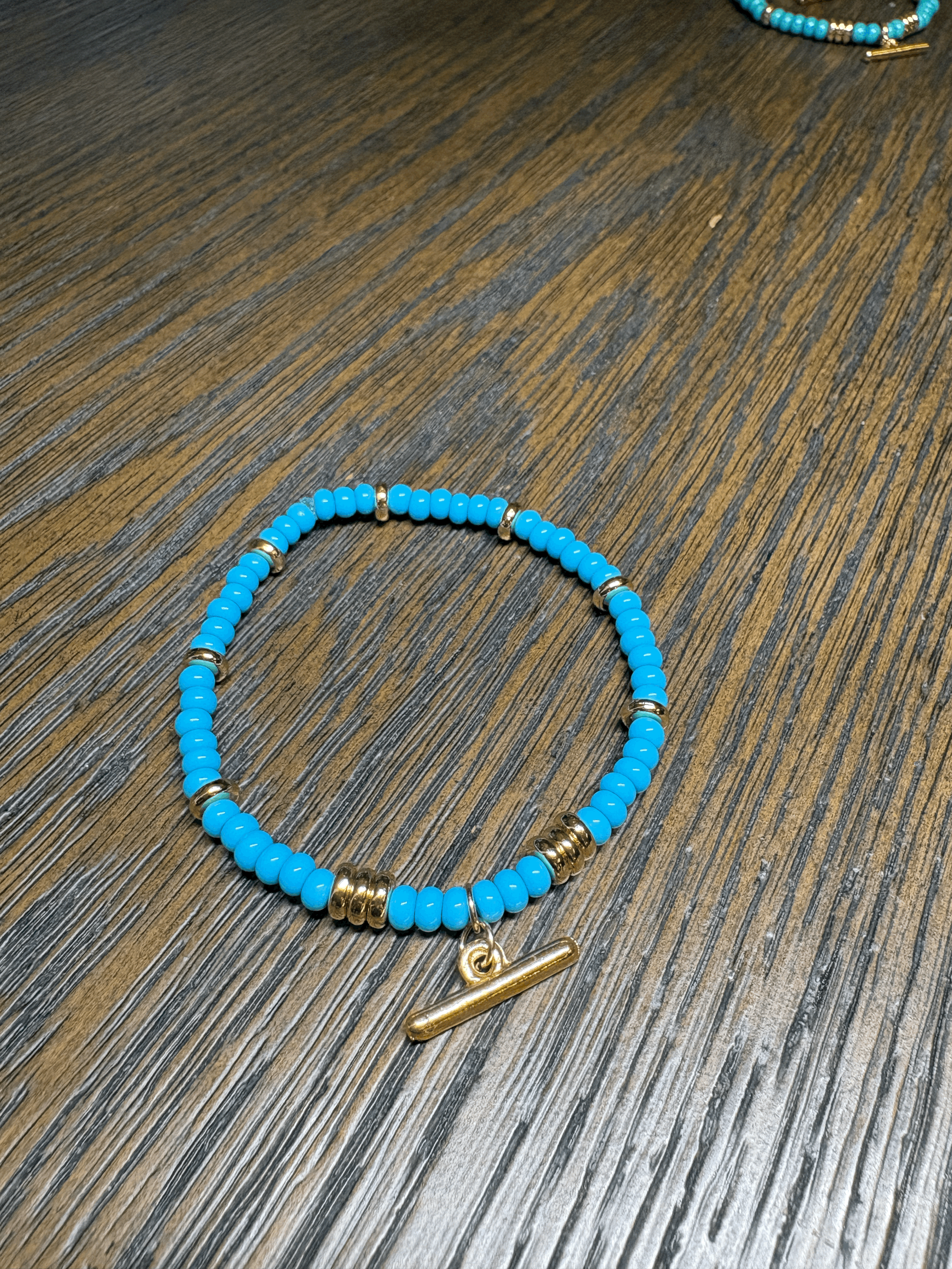 Aqua, T bar bracelet