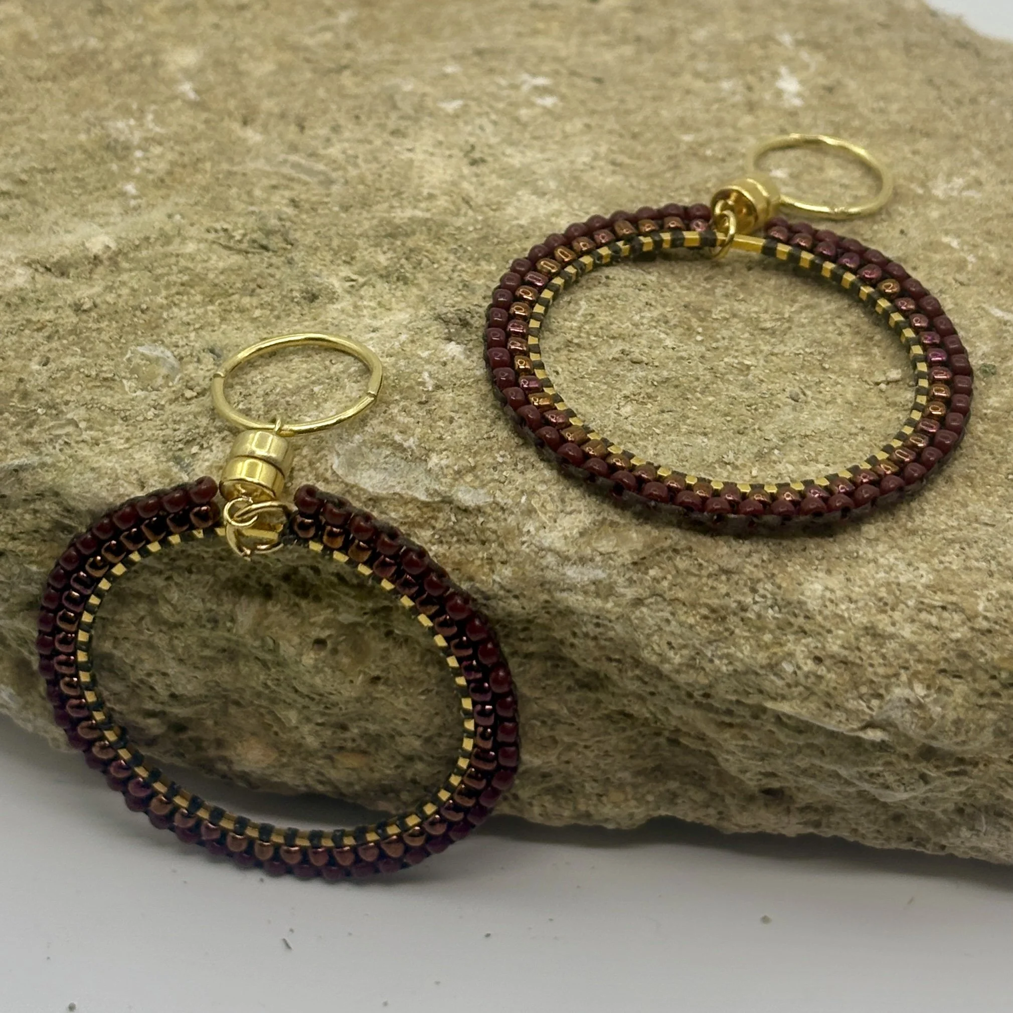 Large circle bronze and chocolate