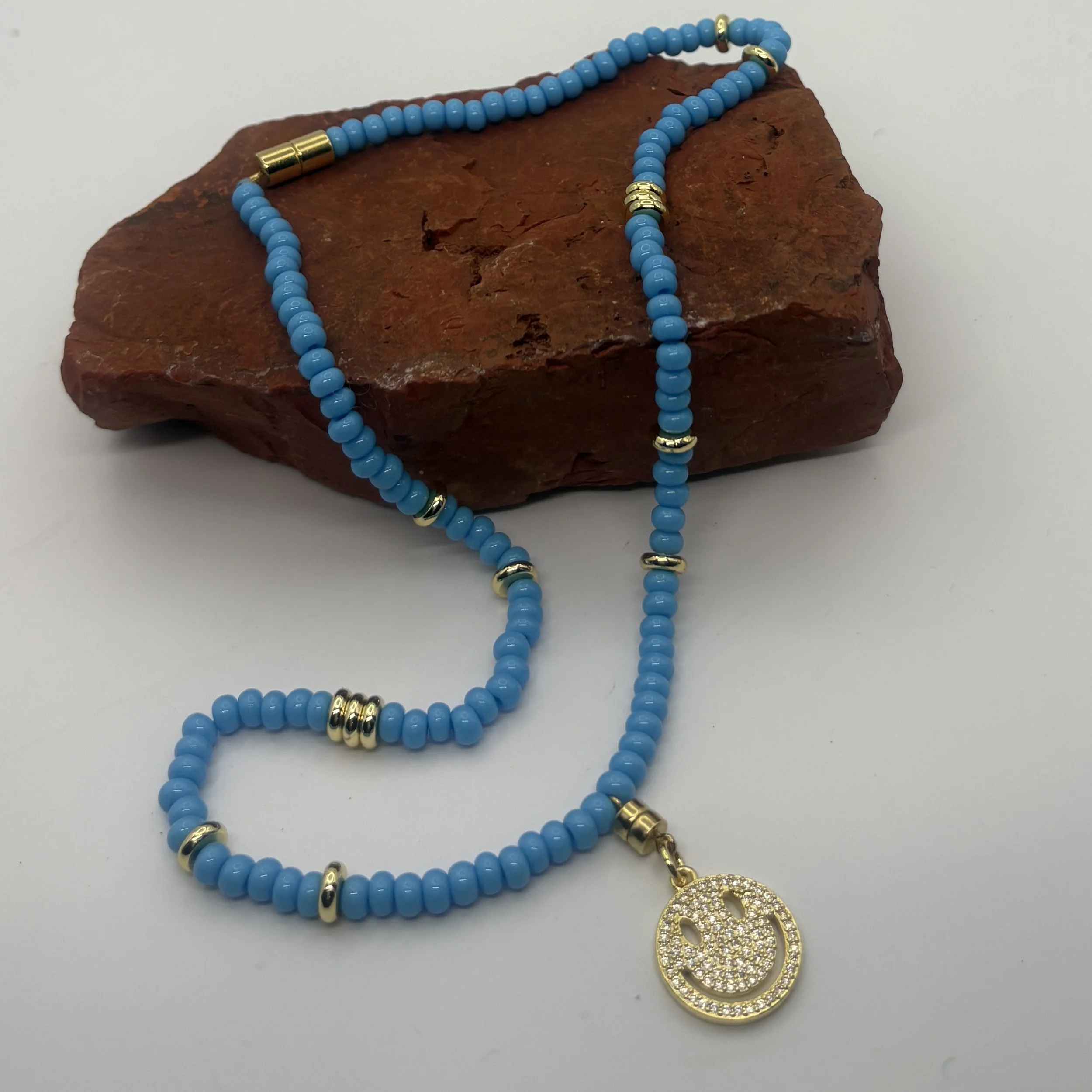Aqua and gold necklace