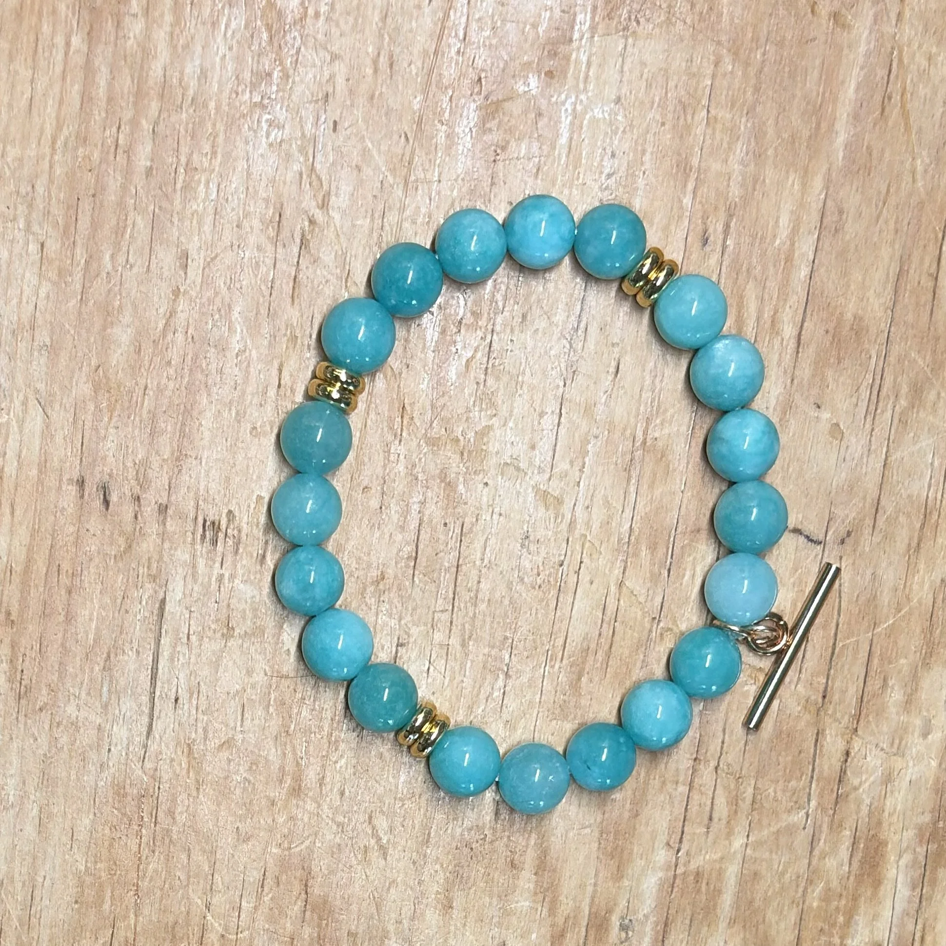 Aquamarine T bar bracelet