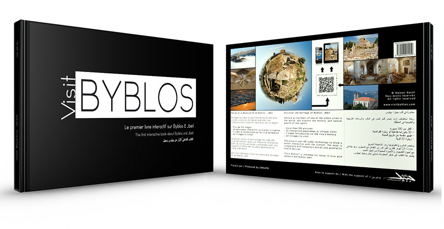 Livre documentaire Visit Byblos avec QR codes donnant accès à des visites virtuelles du patrimoine de Byblos
