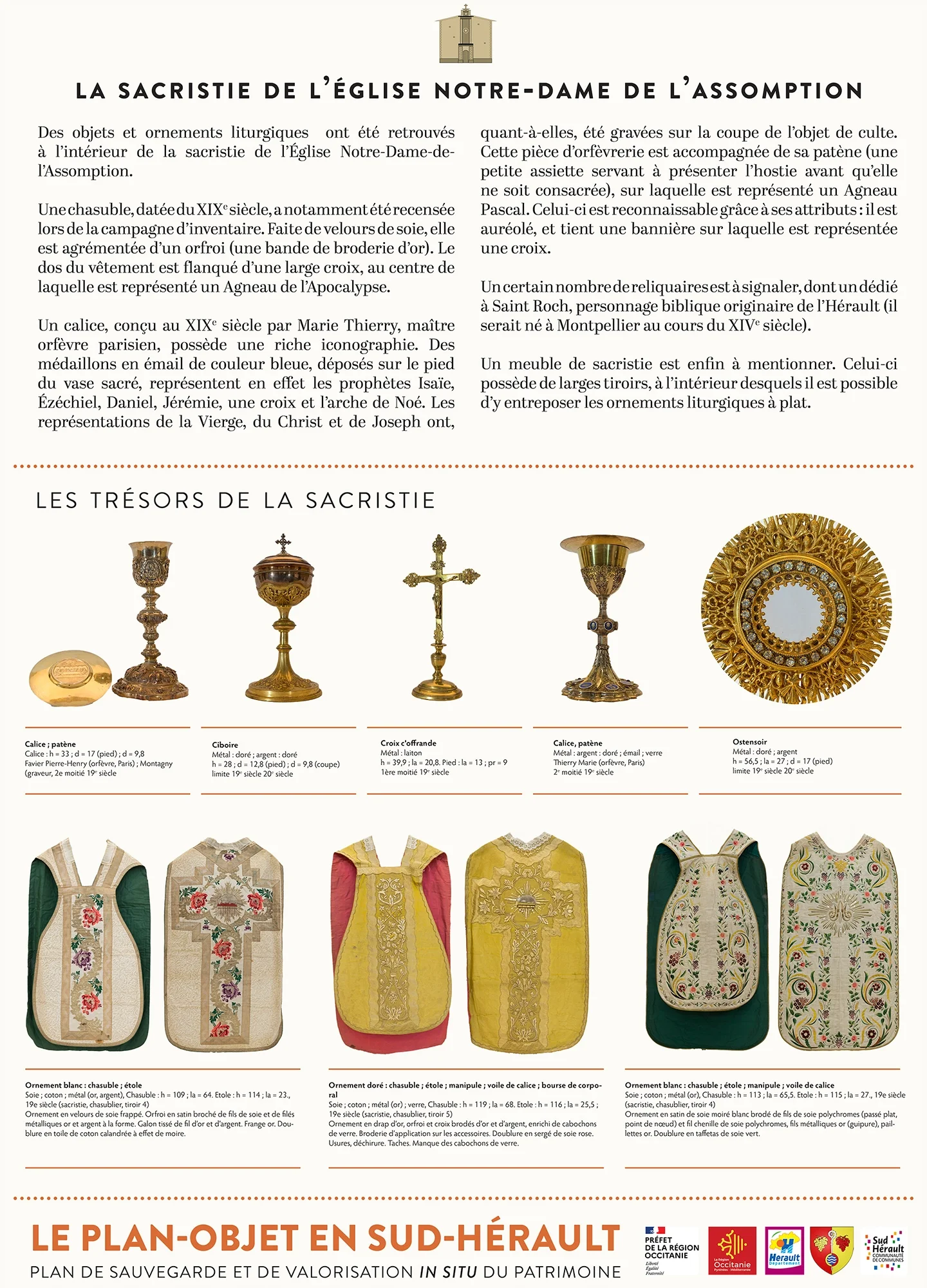 Présentation des objets liturgiques inventoriés dans le cadre du Plan Objet