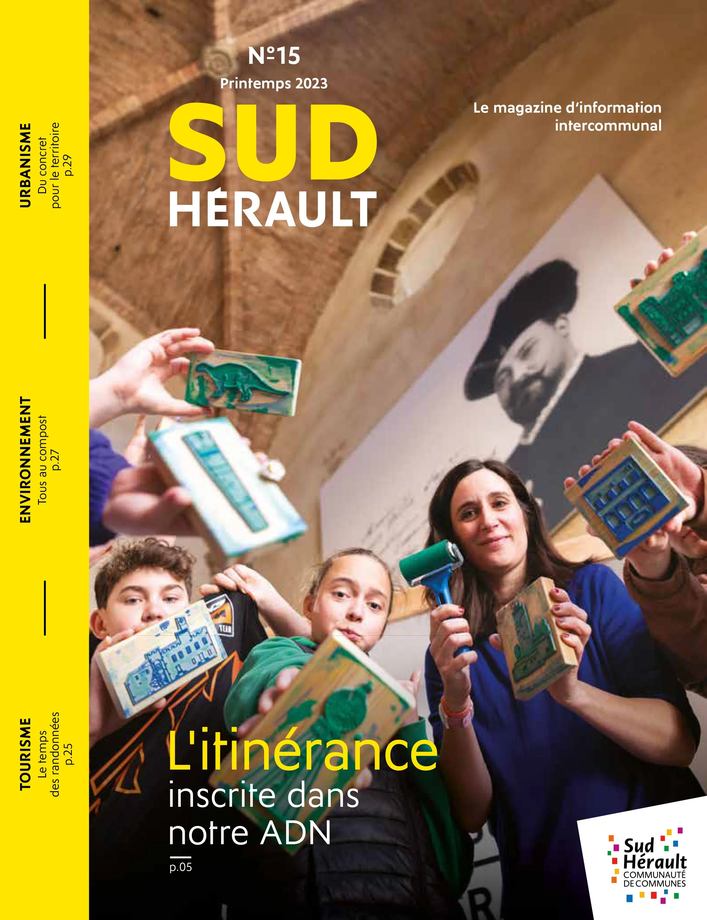 Couverture du magazine Sud-Hérault illustrée par une photographie réalisée dans le cadre d’un projet territorial