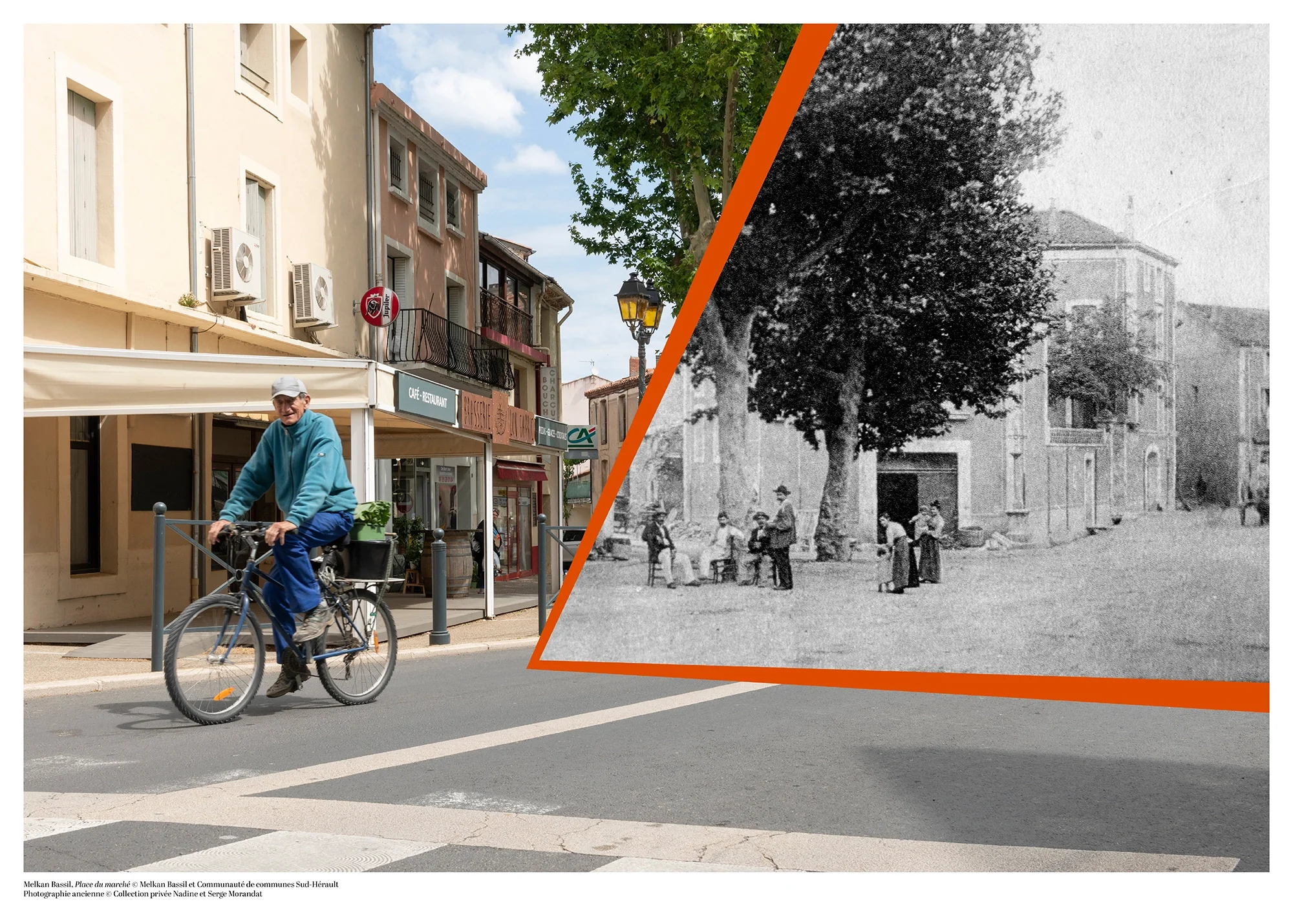 superposition image vie d'autyrefois et aujourd'hui à Cessenon