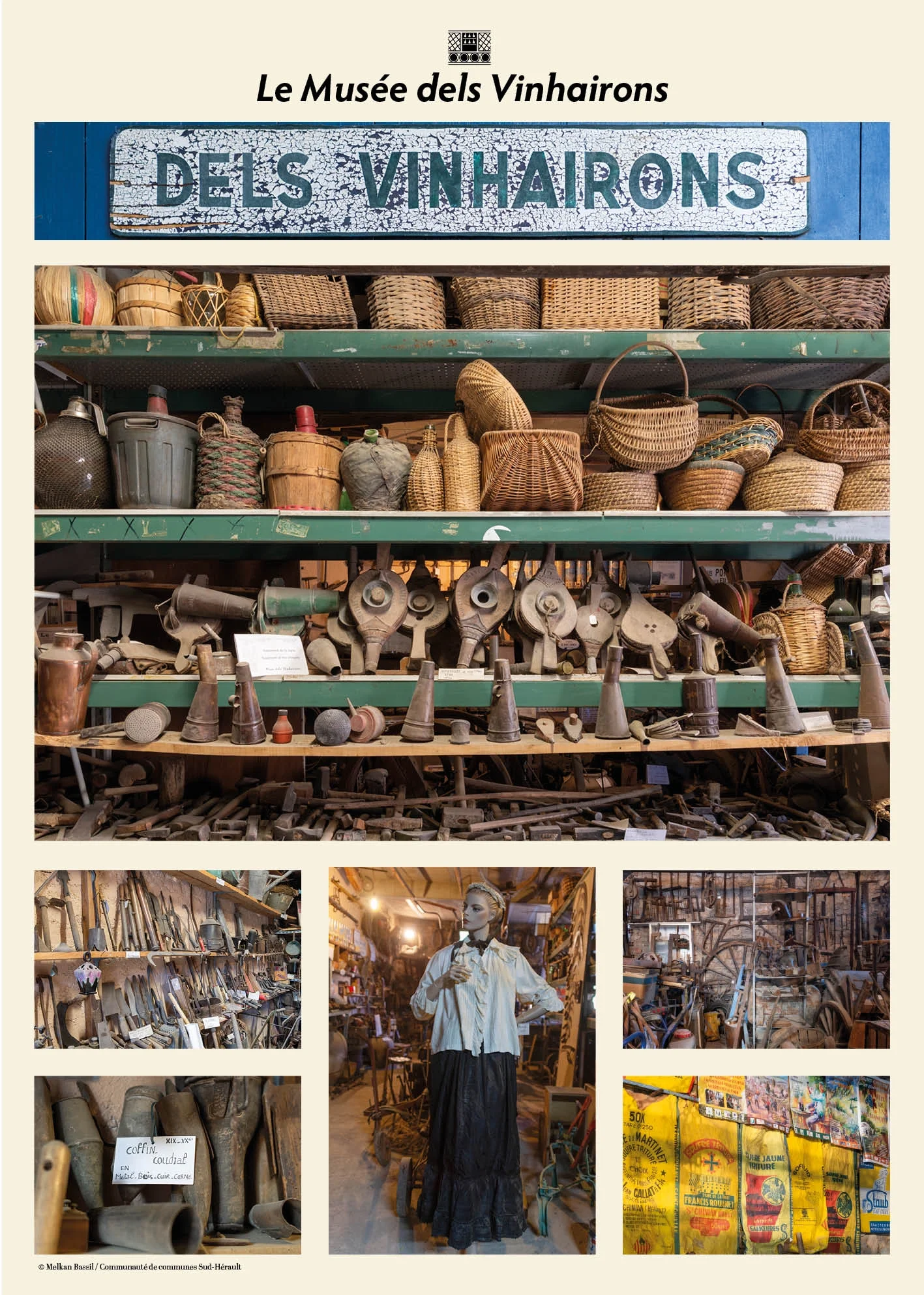 Collection d’outils anciens du vigneron au Musée dels Vinhairons