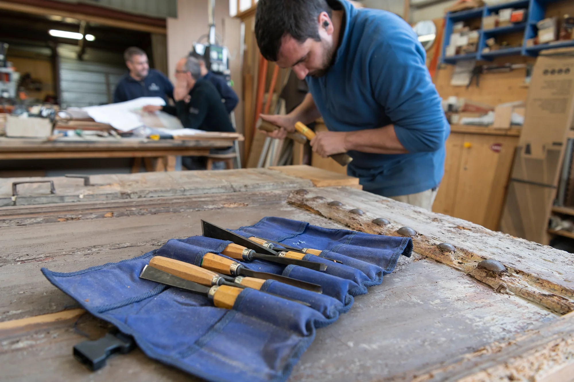 Photographe patrimoine reportage suivi de chantier restauration, atelier ébénisterie