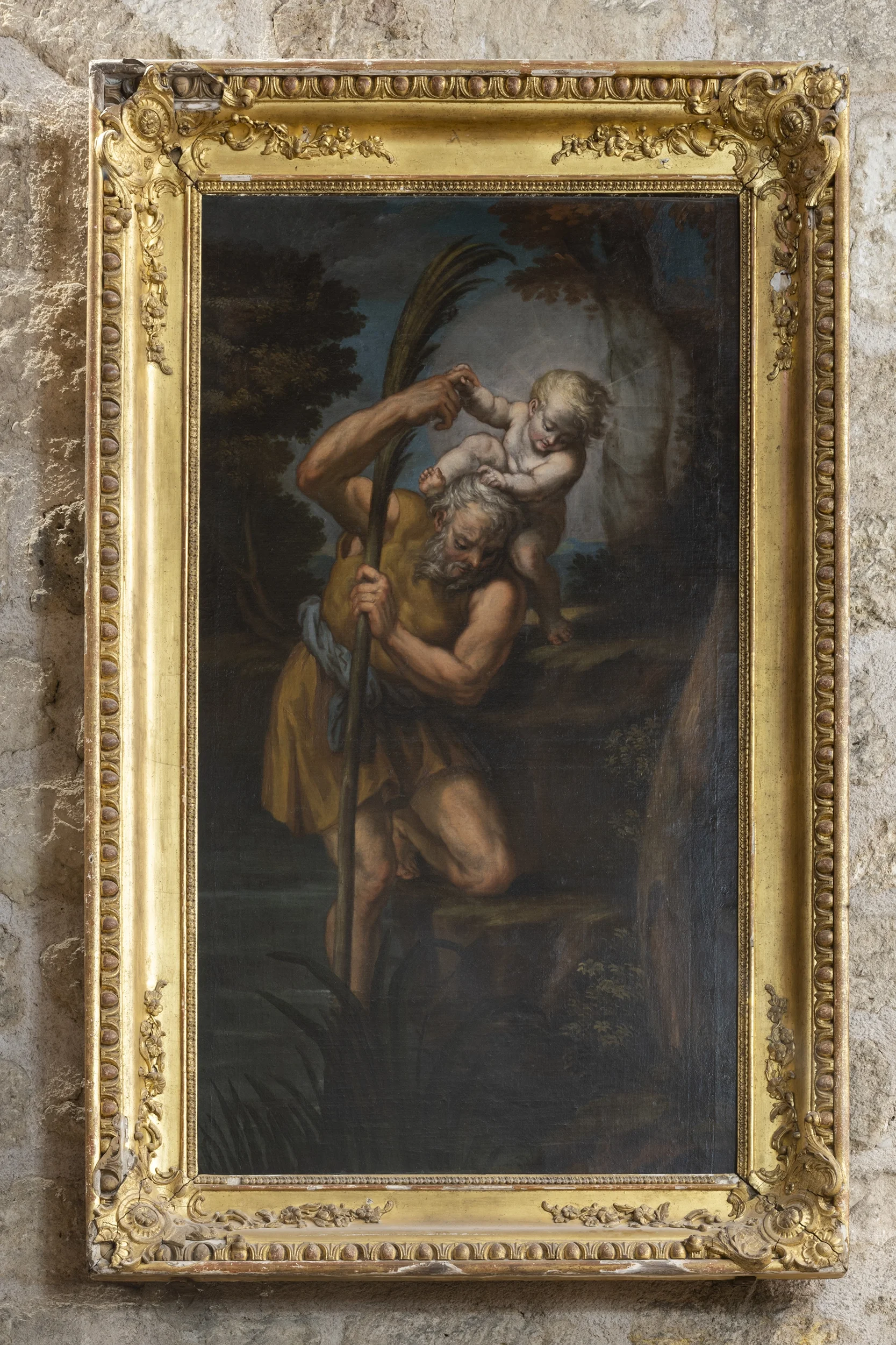 Inventaire DRAC, église de Puisserguier, photographie d'art, tableau de Saint Christophe