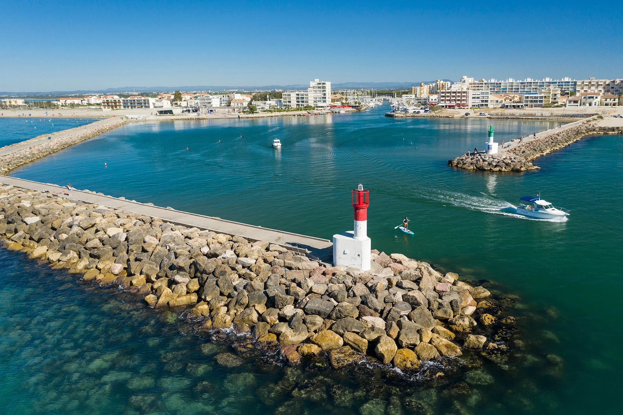 Photographe du patrimoine pour Office de Tourisme de Mauguio-Carnon, sortie du Port de Carnon, Hérault, Occitanie