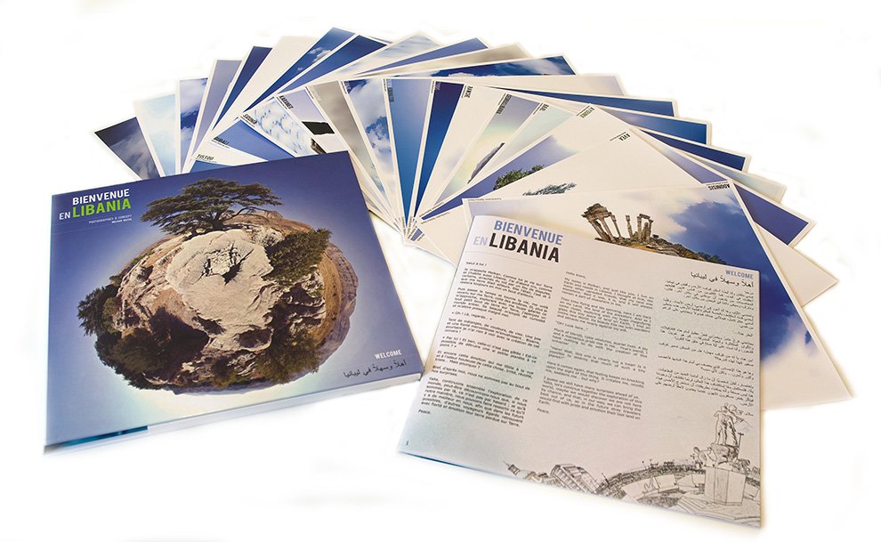 Le coffret photographique Bienvenue en Libania, découvrez le Liban à partir de petite planète à 360-degrés.