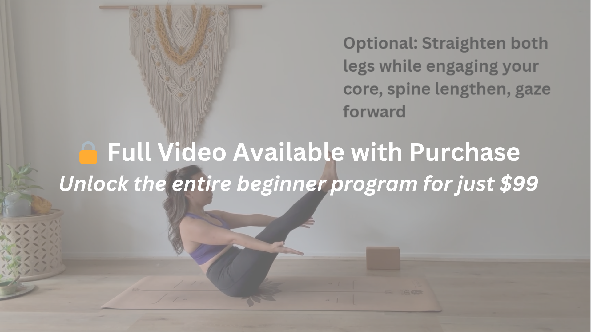 Brisbane Yoga Teacher Grace demonstrating Navasana Boat Pose