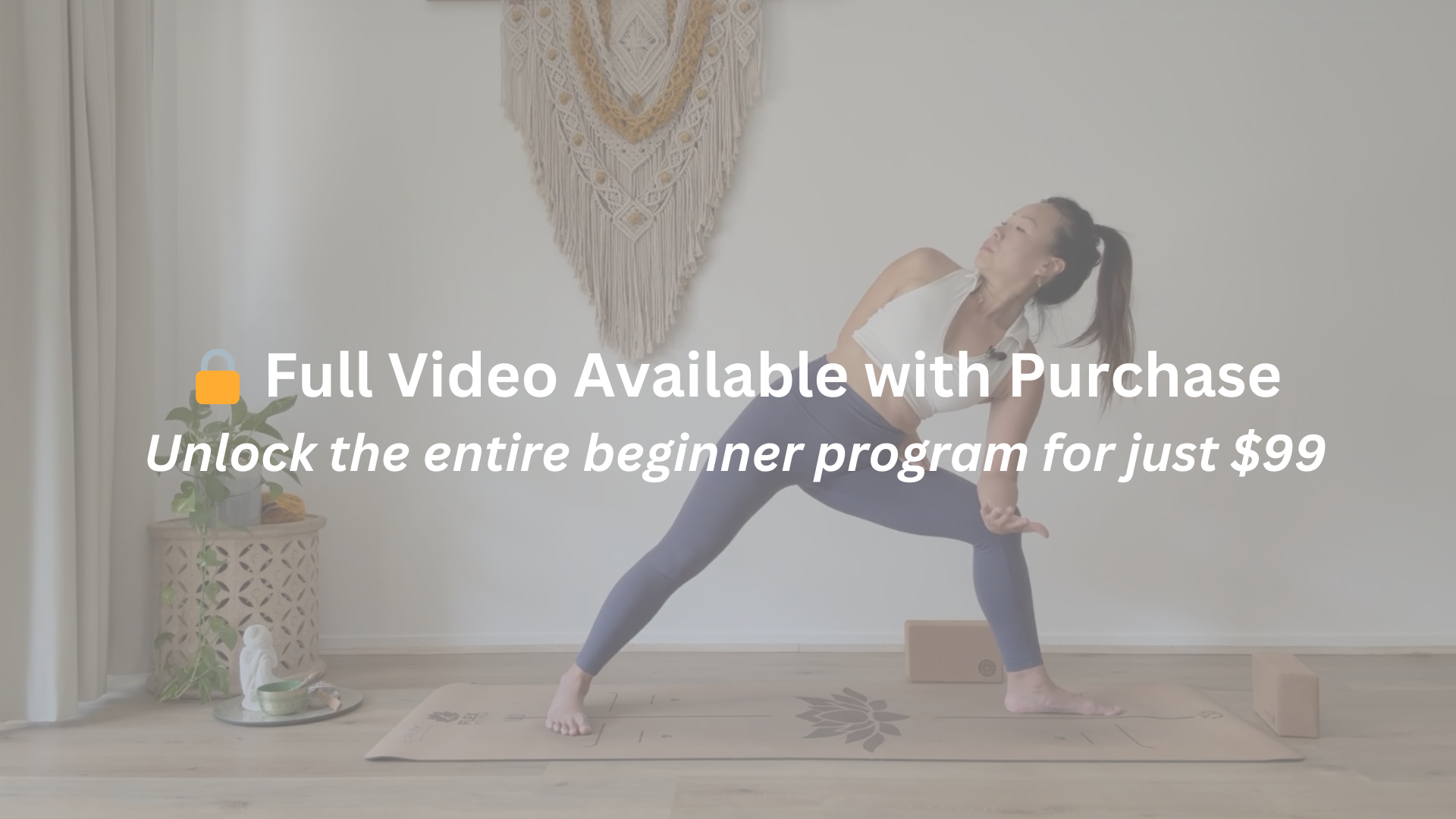 One of Brisbane's leading yoga teachers Grace in activewear performing a yoga pose on a mat in a room
