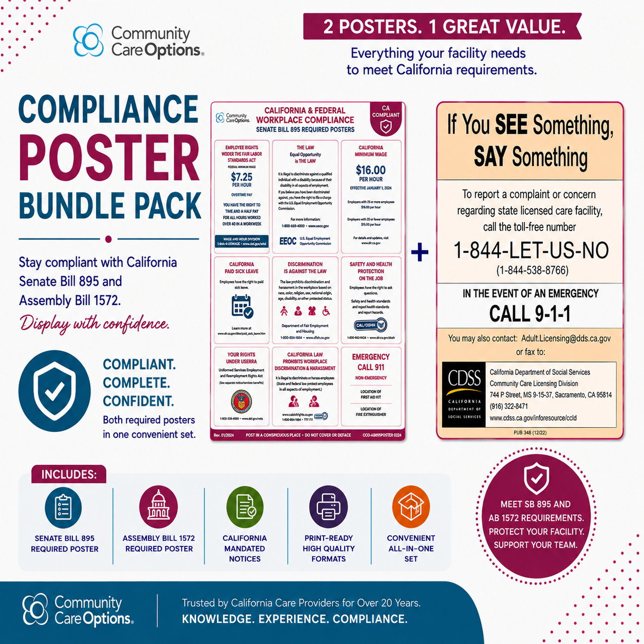 Compliance Posters Bundle – Senate Bill 895 + Assembly Bill 1572