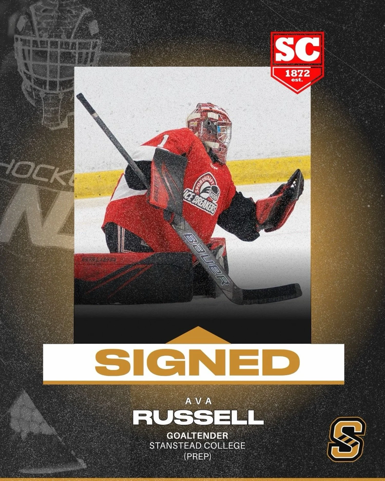 SIGNED ✍️

Newfoundland&rsquo;s own Ava Russell (2011 goaltender) is heading to Quebec for the 2026&ndash;27 season to play for Stanstead College&rsquo;s Prep team!

Ava previously played for the Eastern Ice Breakers U15 AAA team in NL. Best of luck,