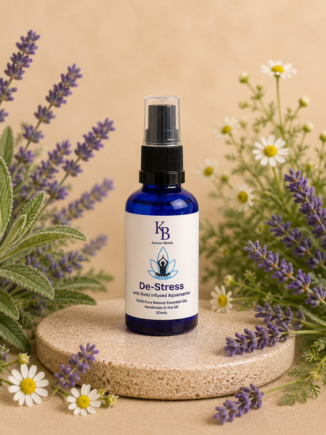 De-Stress Aura Spray (Reiki-infused) with Aquamarine