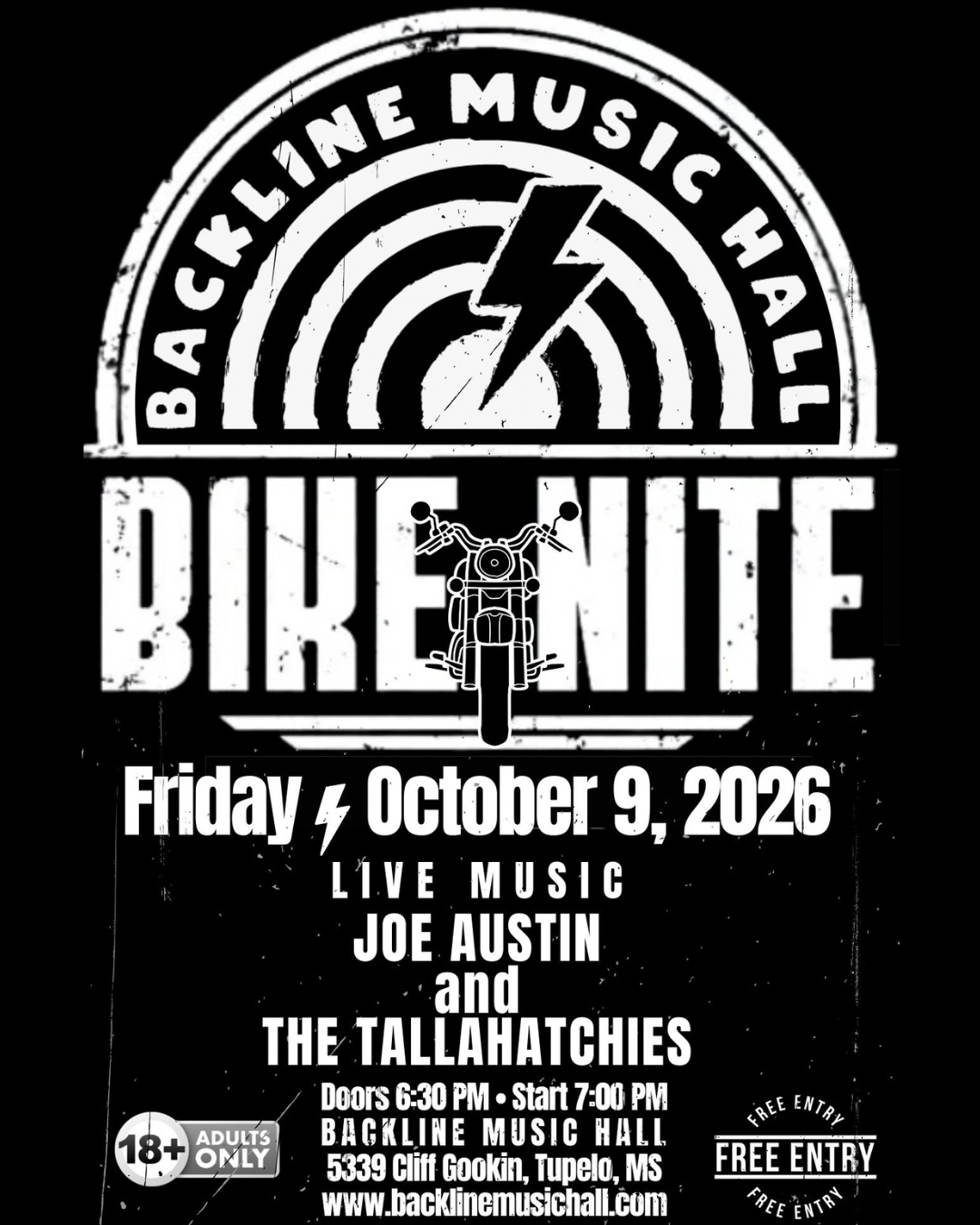 10.09.26 BIKE NITE - JOE AUSTIN & THE TALLAHATCHIEZ