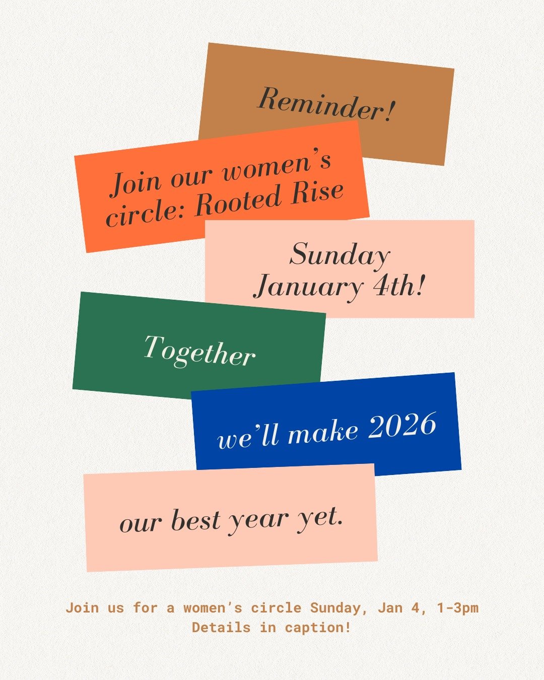 As the new year begins, you are invited into a gentle, restorative gathering designed to help you reconnect with your deepest values and envision the life you want to grow &mdash; without pressure, perfectionism, or empty resolutions.

Rooted Rise is