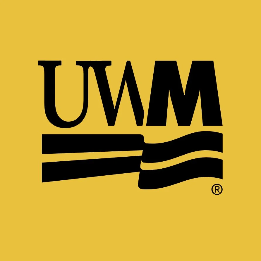 Black and yellow logo with the letters 'UWM' and a wavy line beneath, representing the University of Wisconsin-Milwaukee.