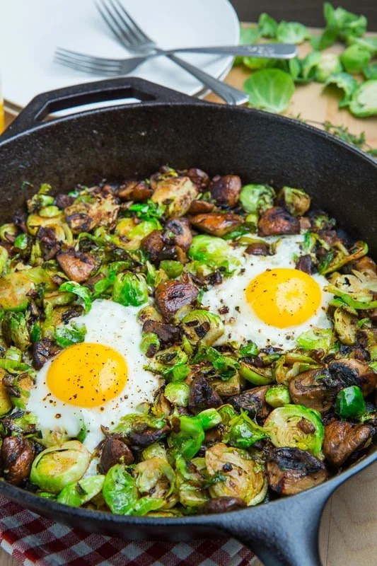 Mushroom and Brussel Sprout Hash 