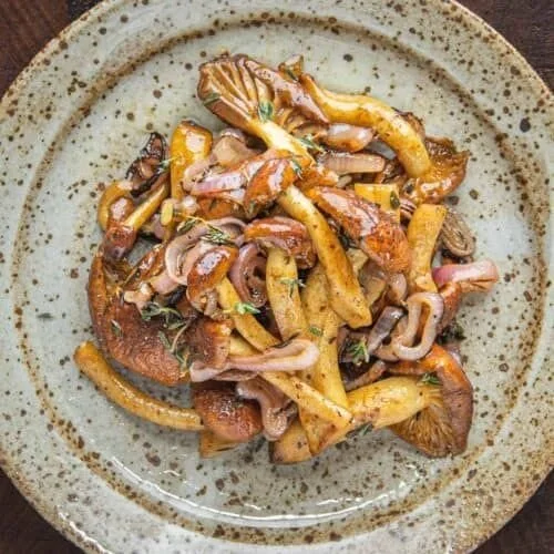 Roasted Chestnut Mushroom Salad
