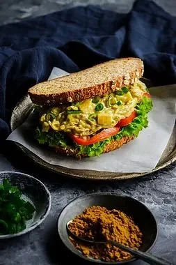Oyster Mushroom Curry Salad Sandwich 