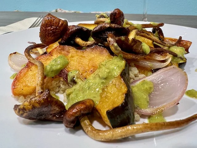 Chestnut Mushrooms with Acorn Squash