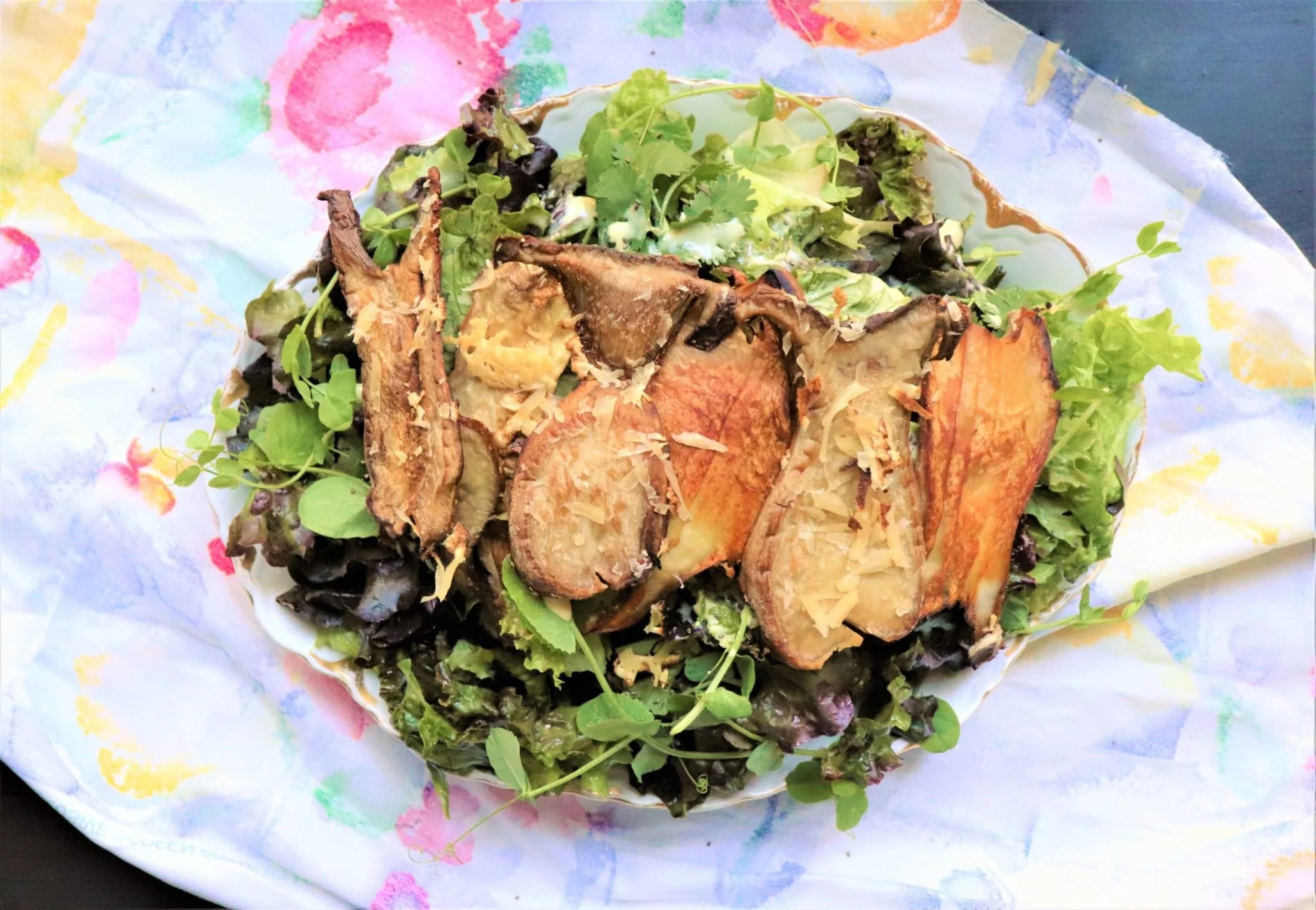 Crispy Black Pearl Oyster Mushroom Croutons 