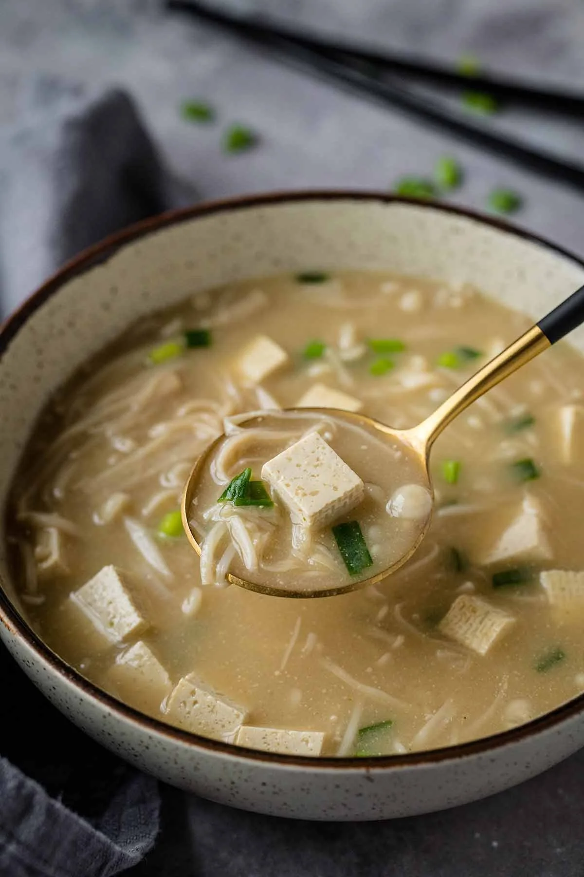 Enoki Mushroom Miso Soup 