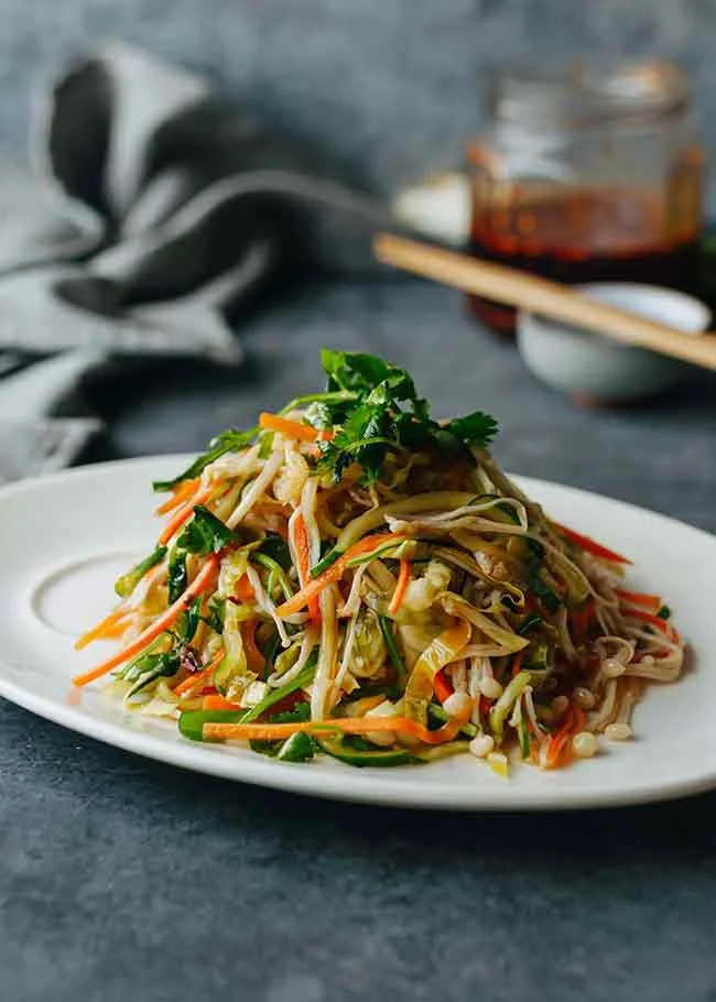 Enoki Mushroom and Cucumber Salad