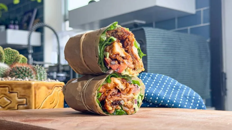 Crispy Snow Oyster Mushroom Wraps with Chili Pepper Passion Fruit Sauce