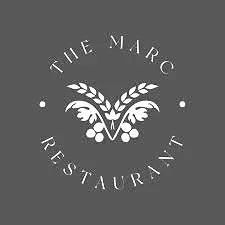 Logo for The Marc Restaurant featuring a stylized floral design and circular text.