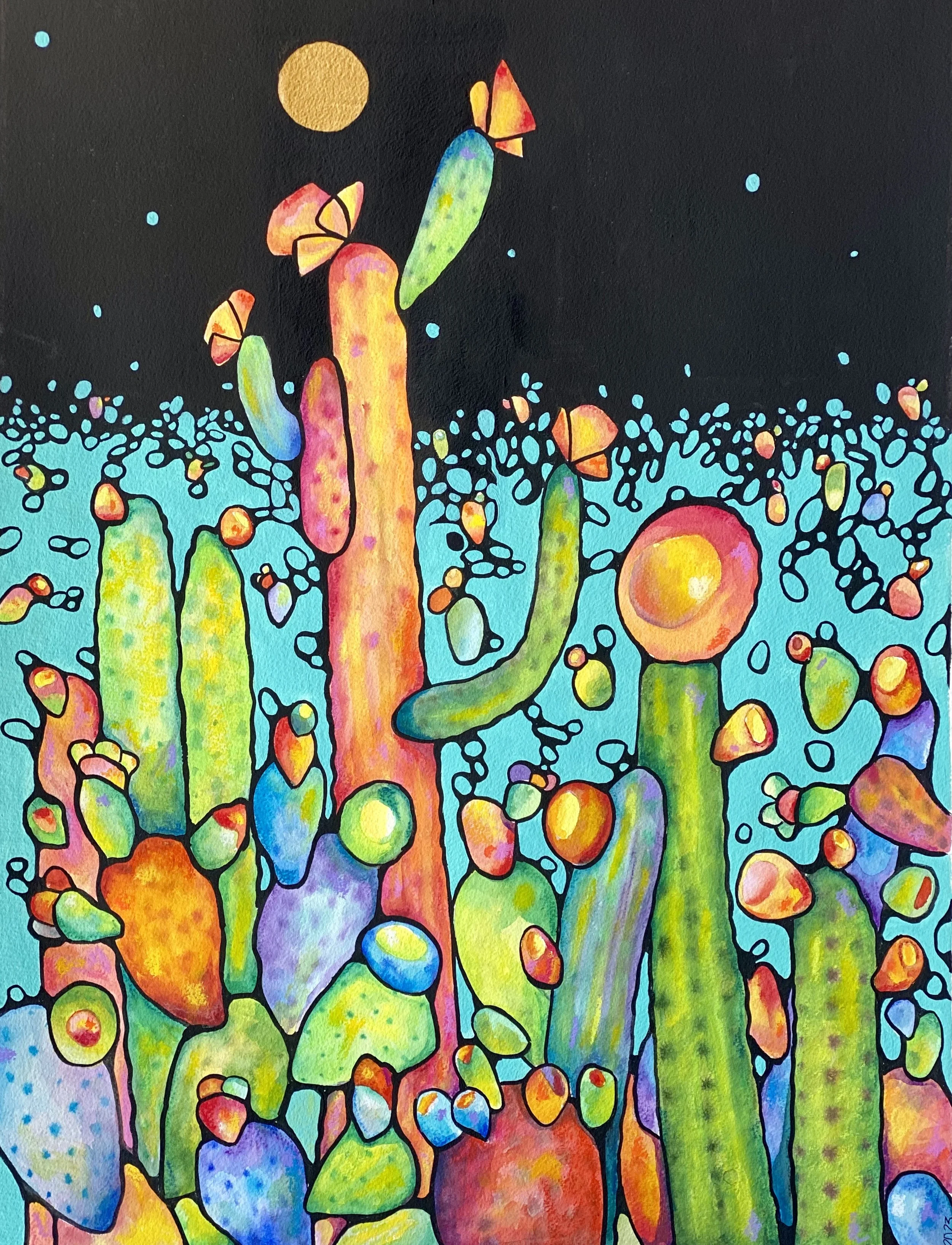 Watercolo and acrylics 22x30 in