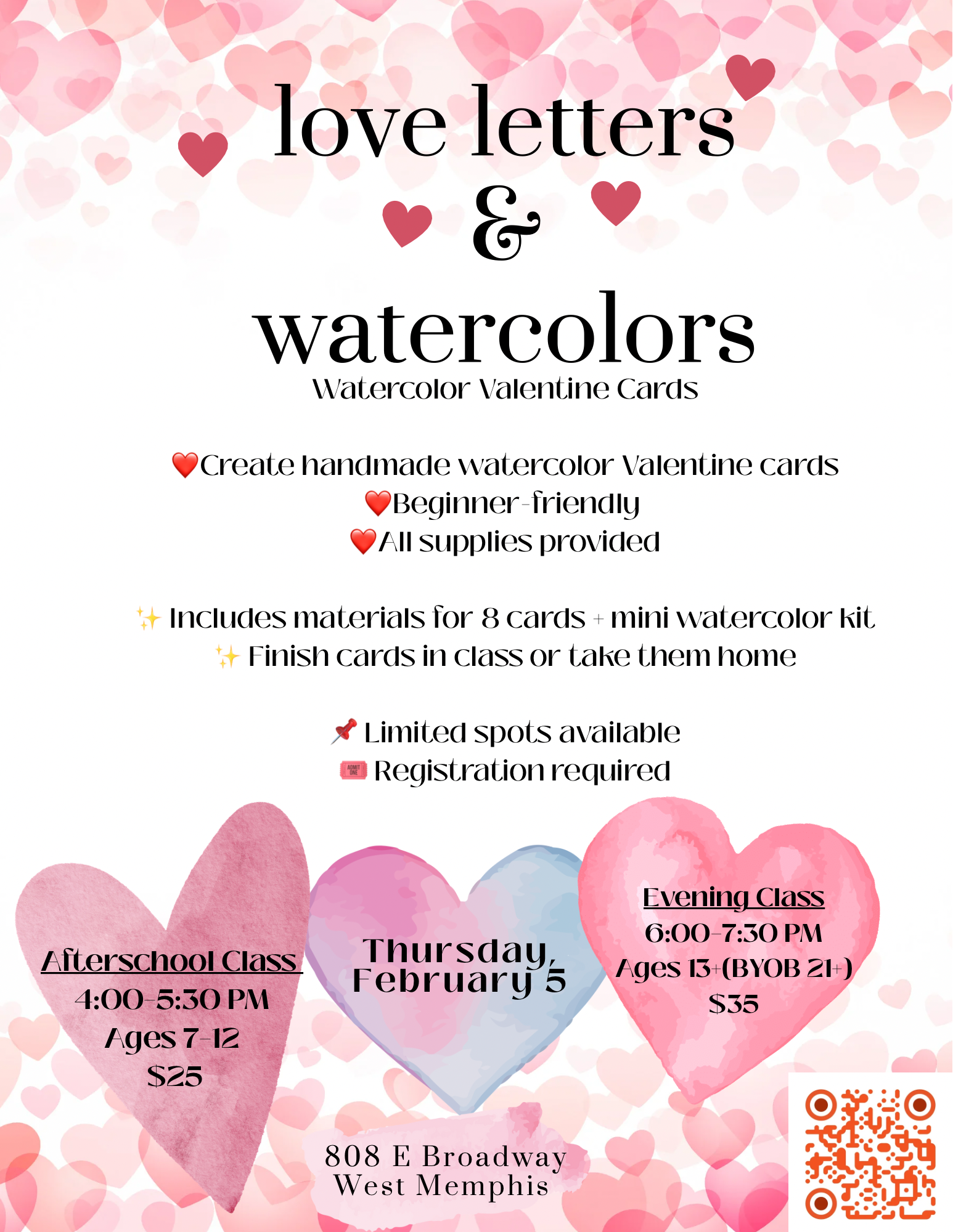 Love Letters &amp; Watercolor                        (2 sessions)