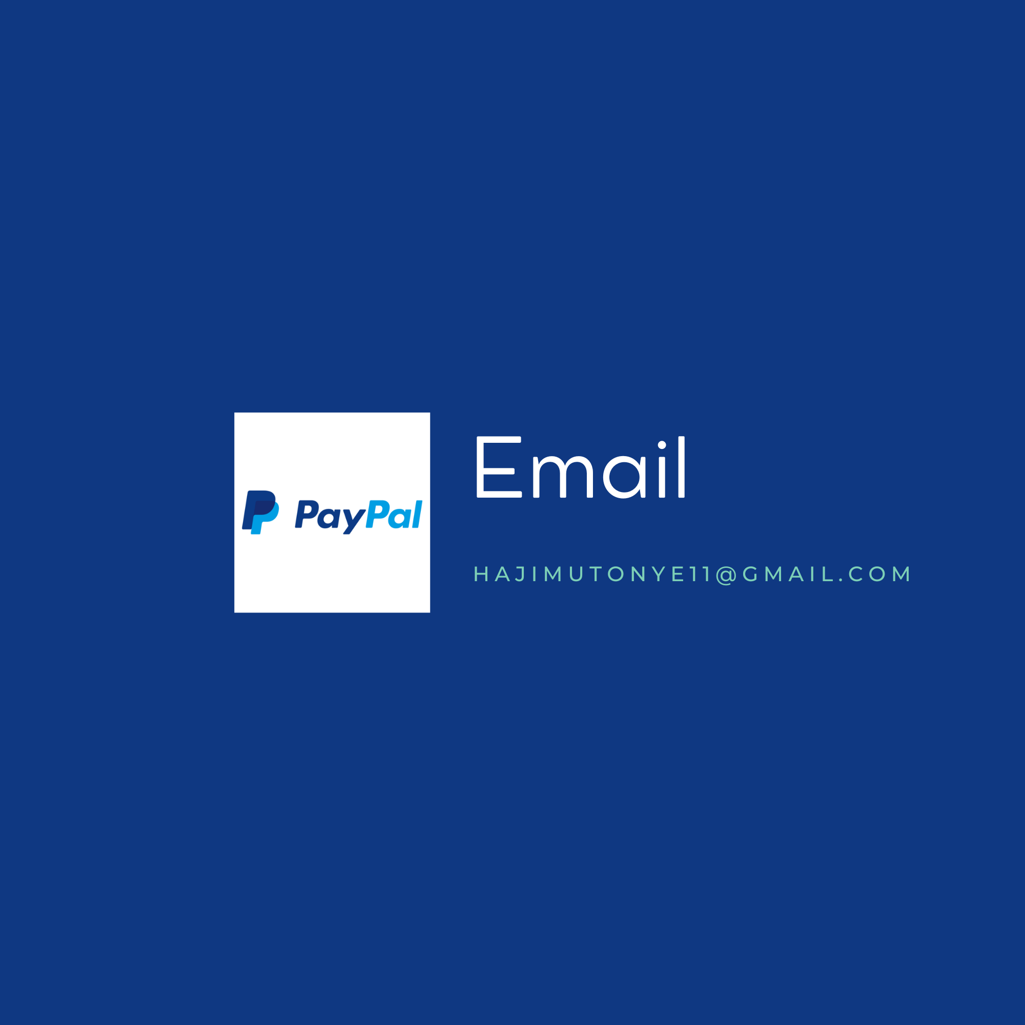 Blue login page with PayPal logo, email field, and email address HJIMUTONYE11@GMAIL.COM