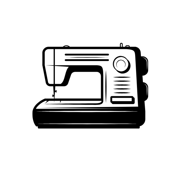 Line drawing of a sewing machine