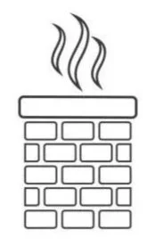 Illustration of a chimney with smoke rising from it