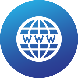 Icon of a globe with the letters 'www' across it, representing the internet or world wide web.